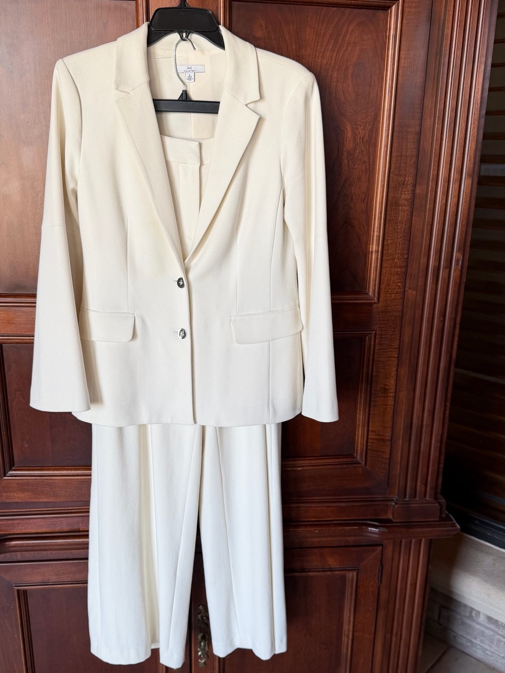 H by Halston IvoryTwo-Piece Blazer & Wide-Leg Pants Set - Size 6